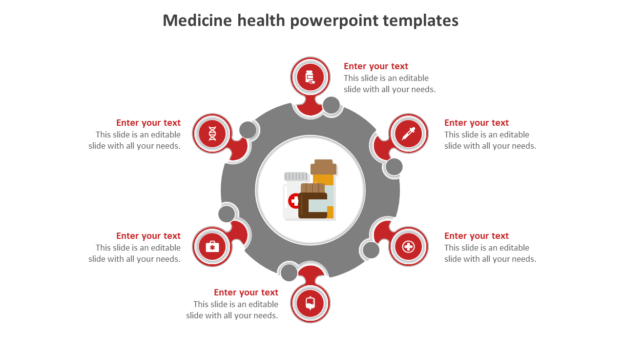 free medicine health powerpoint templates-red